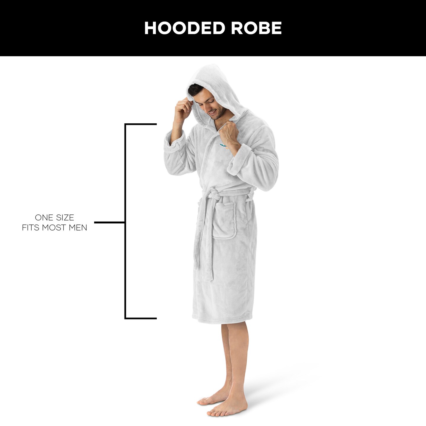 Miami Dolphins NFL Hooded Silk Touch Robe 26&#xD7;47 Inches