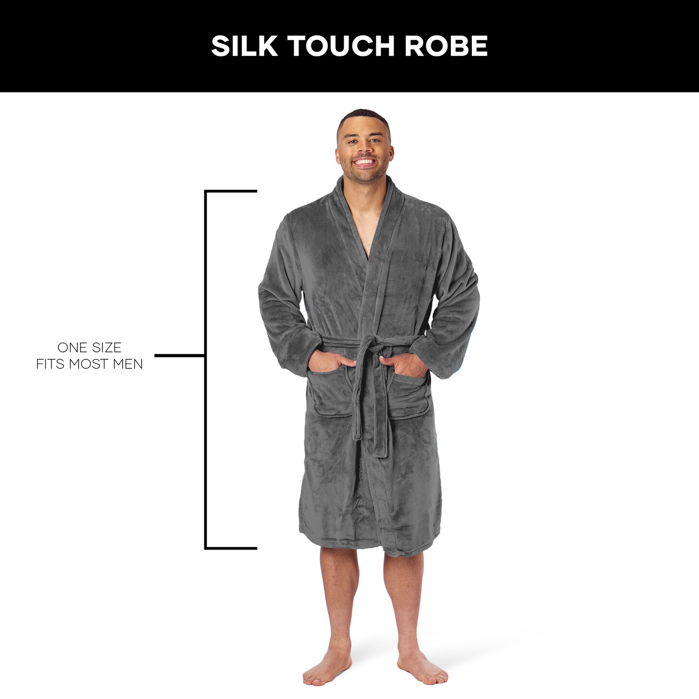 Northwest Silk Touch L/XL Robe Lava Smoke 26&#xD7;47 Inches