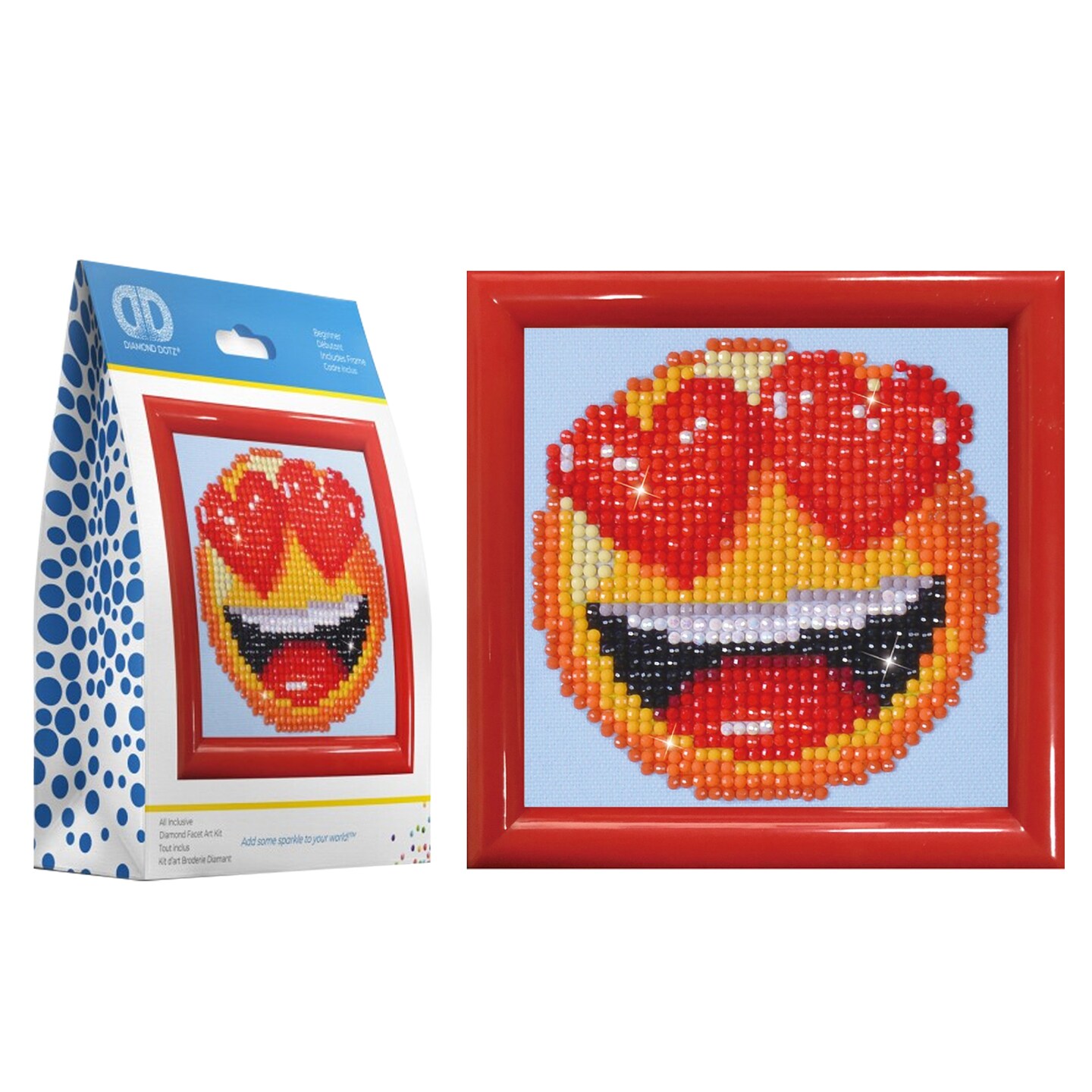 Diamond Dotz Smitten Kit with Frame Emoji Diamond Painting Kits for Adults - Diamond Art Kits a Relaxing Creative Craft Kit with Dotz Gems 3.5x3.5