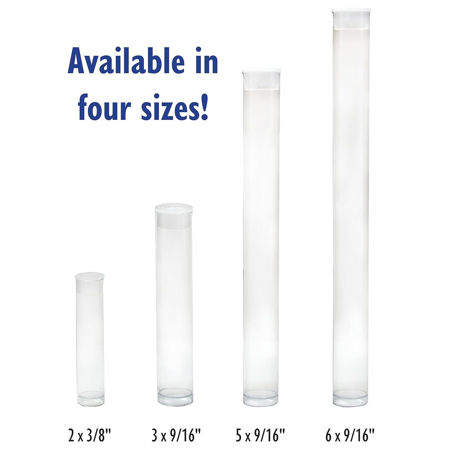 The Beadsmith Clear Plastic Tubes - 6-Inch-Long Round Tubes, 9/16 Inches in diameter - Flat Caps - Use for Beads, Bath Salts, Wedding &#x26; Party Favors, Home or Office Storage - Bag of 20
