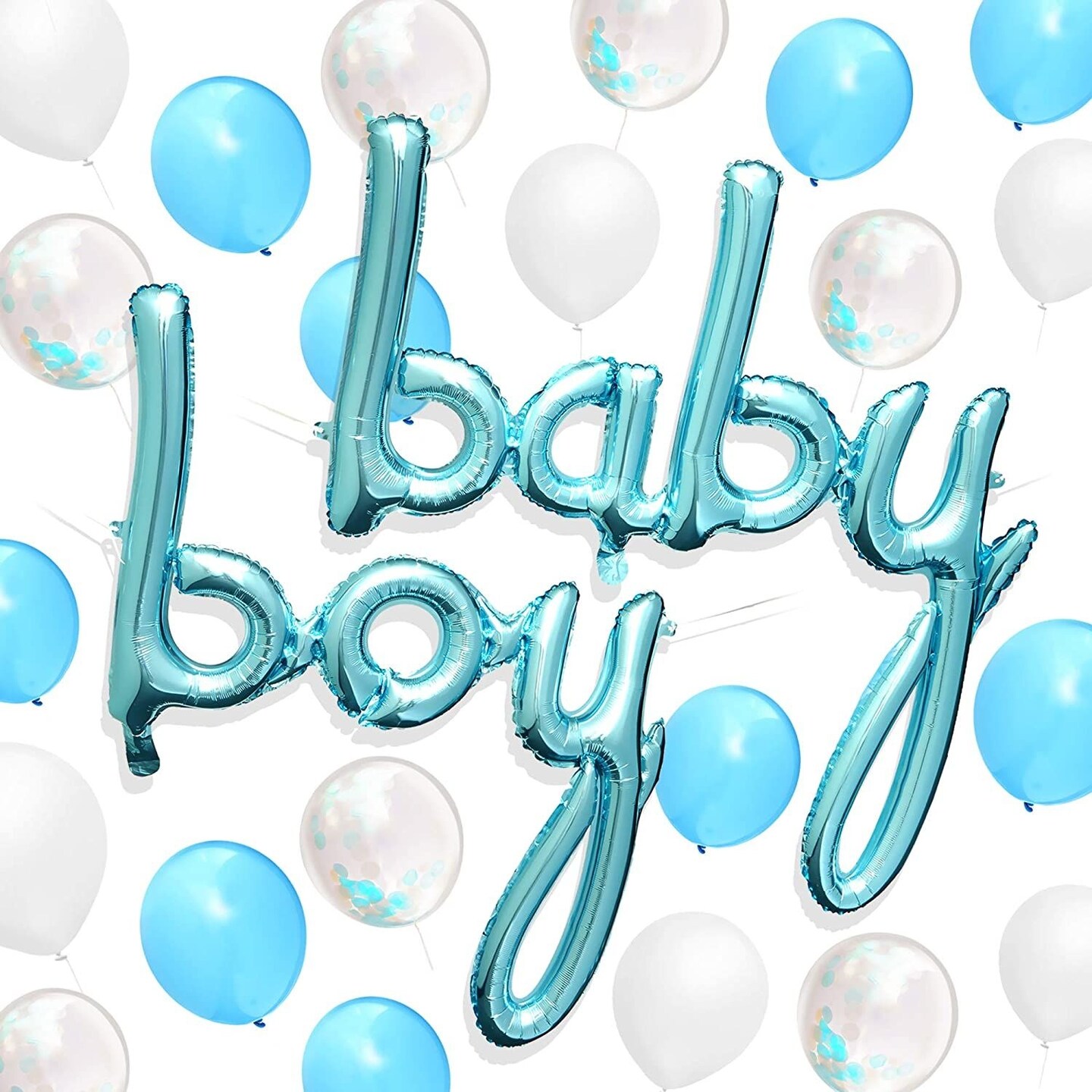 Sparkle and Bash Baby Shower Balloons (52 Piece Set), Blue and White