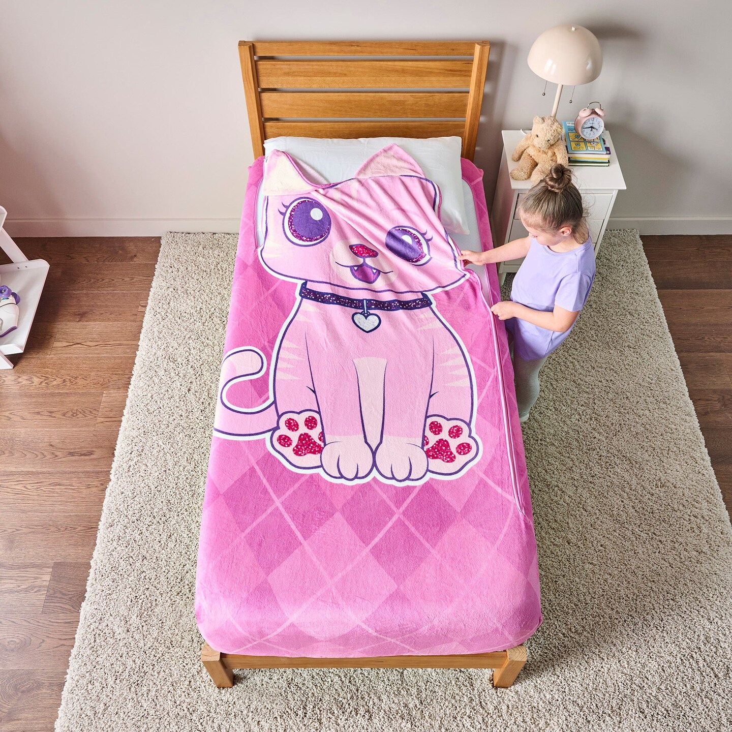 ZippySack Twin Bed Zip-Up Bedding &#x2013; Cat