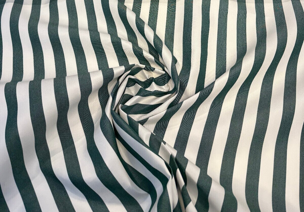 1 Yard Mason Forest Green Stripe Outdoor Upholstery Fabric 54 Inch Width