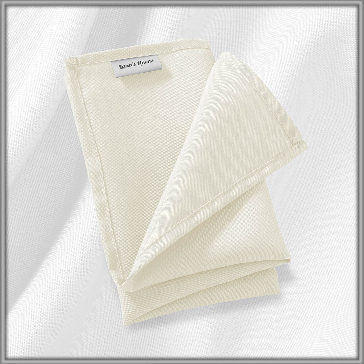 Lann's Linens Set of 144 Cloth Dinner Napkins, 20-inch Polyester Napkins, Washable and Reusable Fabric for Weddings, Hotels, Restaurants