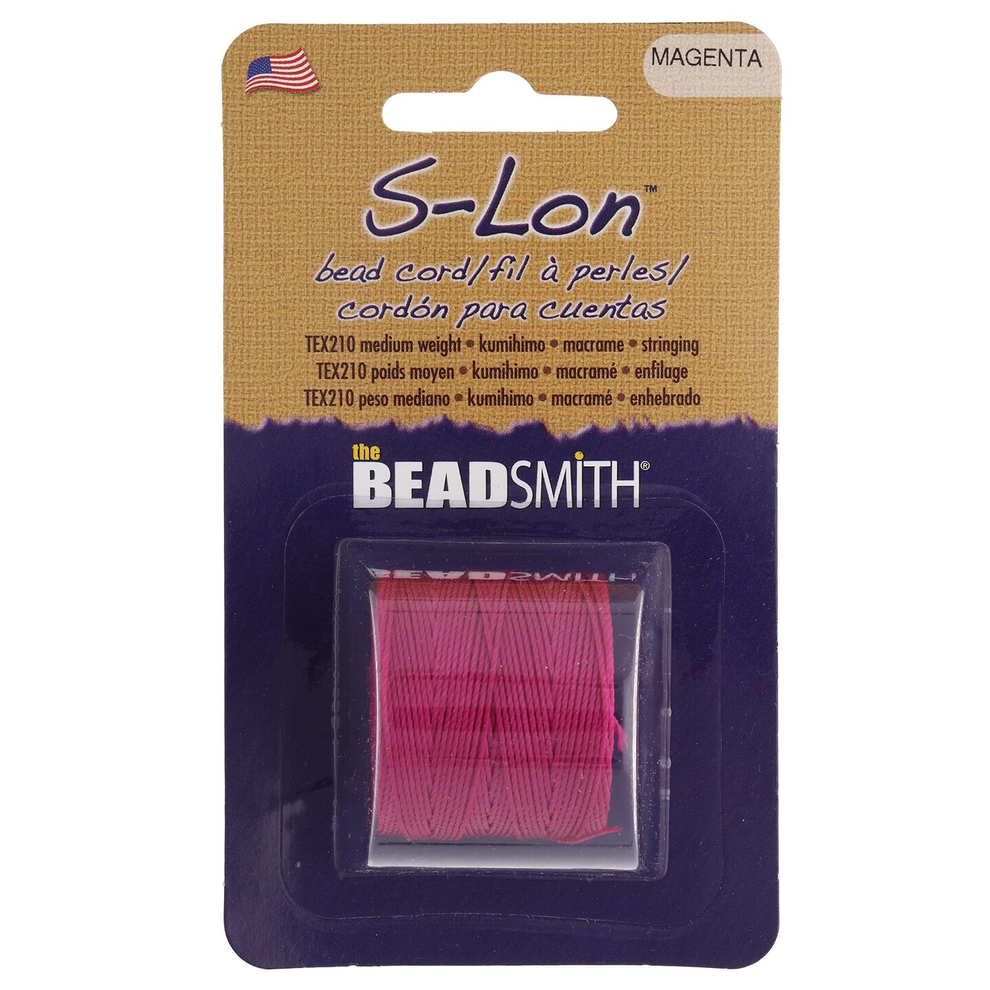The Beadsmith S-Lon Bead Cord &#x2013; .5 mm Twisted Nylon Cord for Stringing