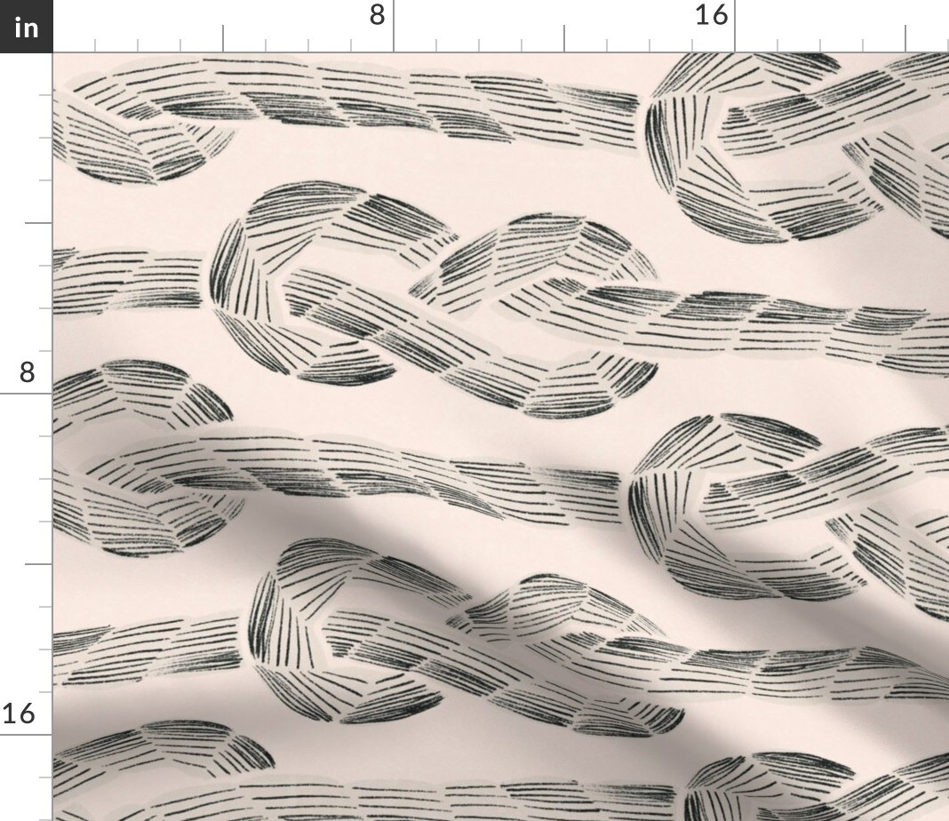 Coastal Knots Boating Summer Nautical Rope Sailing Ocean Lake Beach House Vacation Home Beige Neutral Traditional Casual Figure Eight Knot Custom Printed Fabric by Spoonflower Various Fabrics by the Yard or Fat Quarter