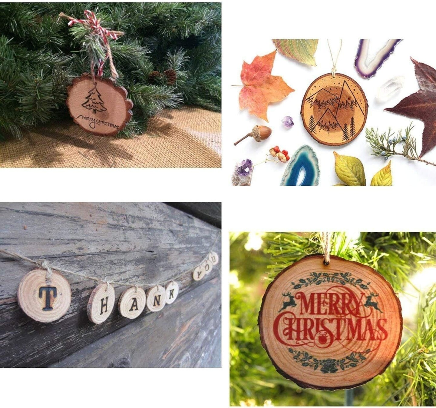 Unfinished Natural Wood Slices 30 Pcs 2.75-3.1 inch