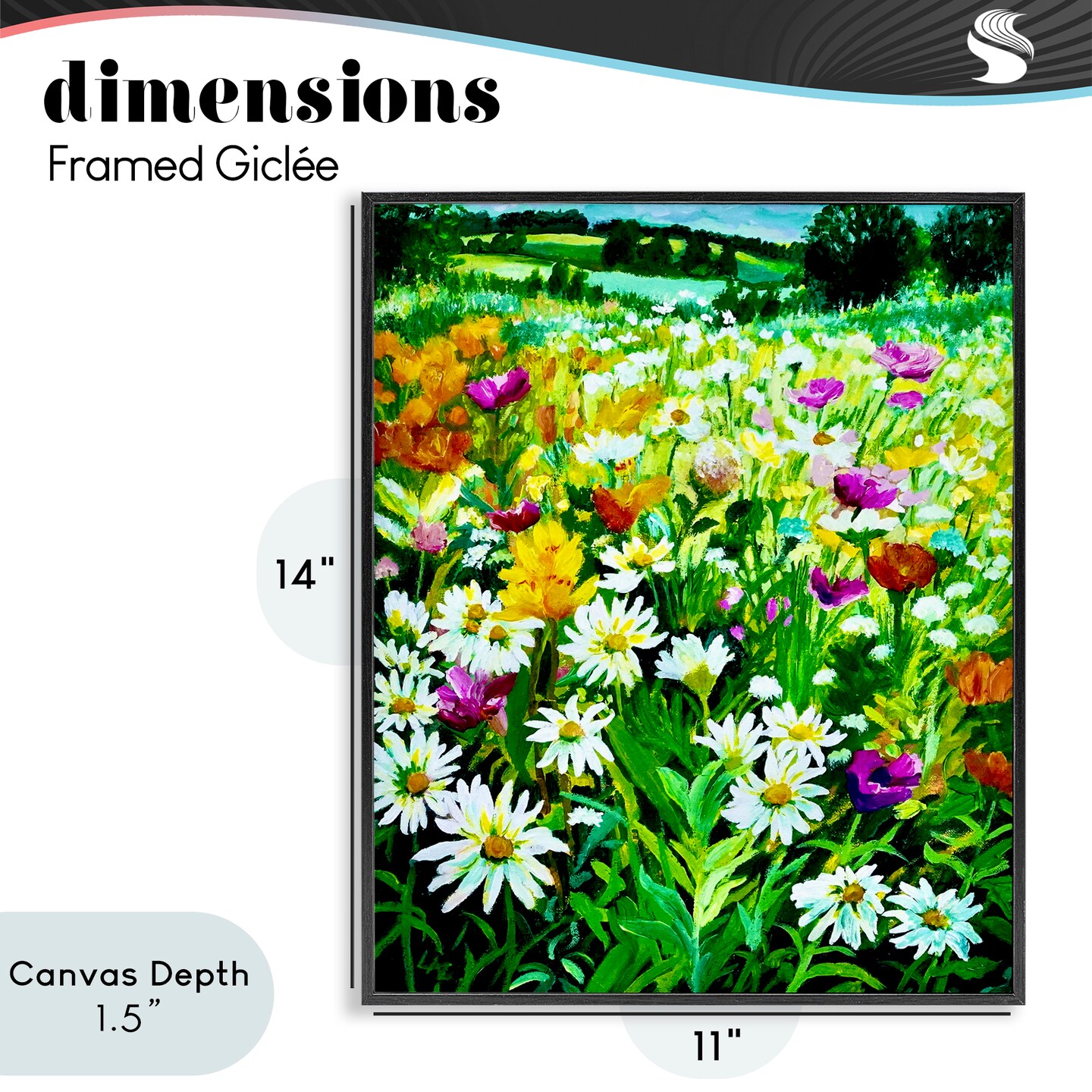 Stupell Industries Hillside Fusion Meadow Framed Giclee, design by Lee Ann Zirbes