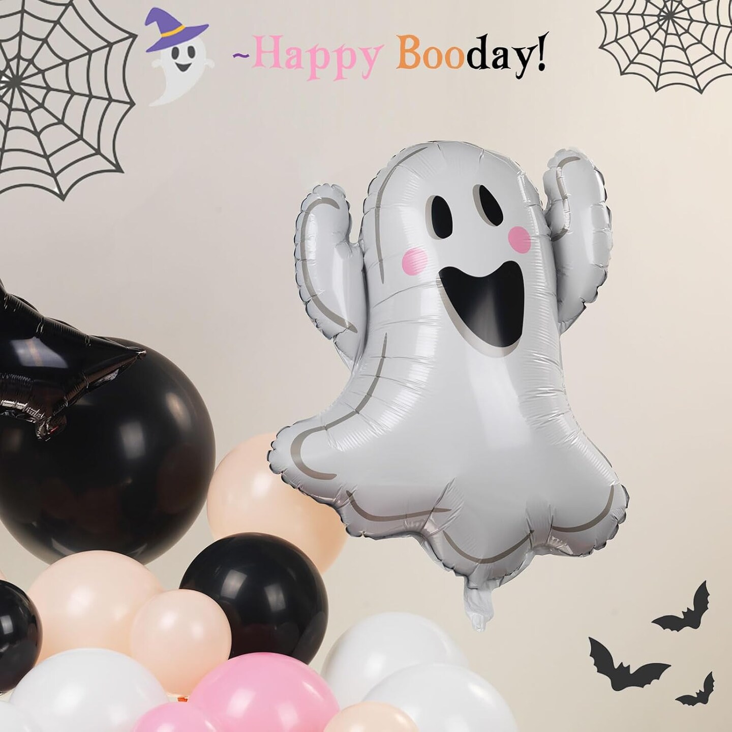 121pcs Summerween Balloon Garland Arch Kit – Pink, Black & Orange Halloween Party Decorations with Bat, Ghost Foil Balloons for Baby Shower, 1st Birthday, Boo Day & Trunk or Treat Decor