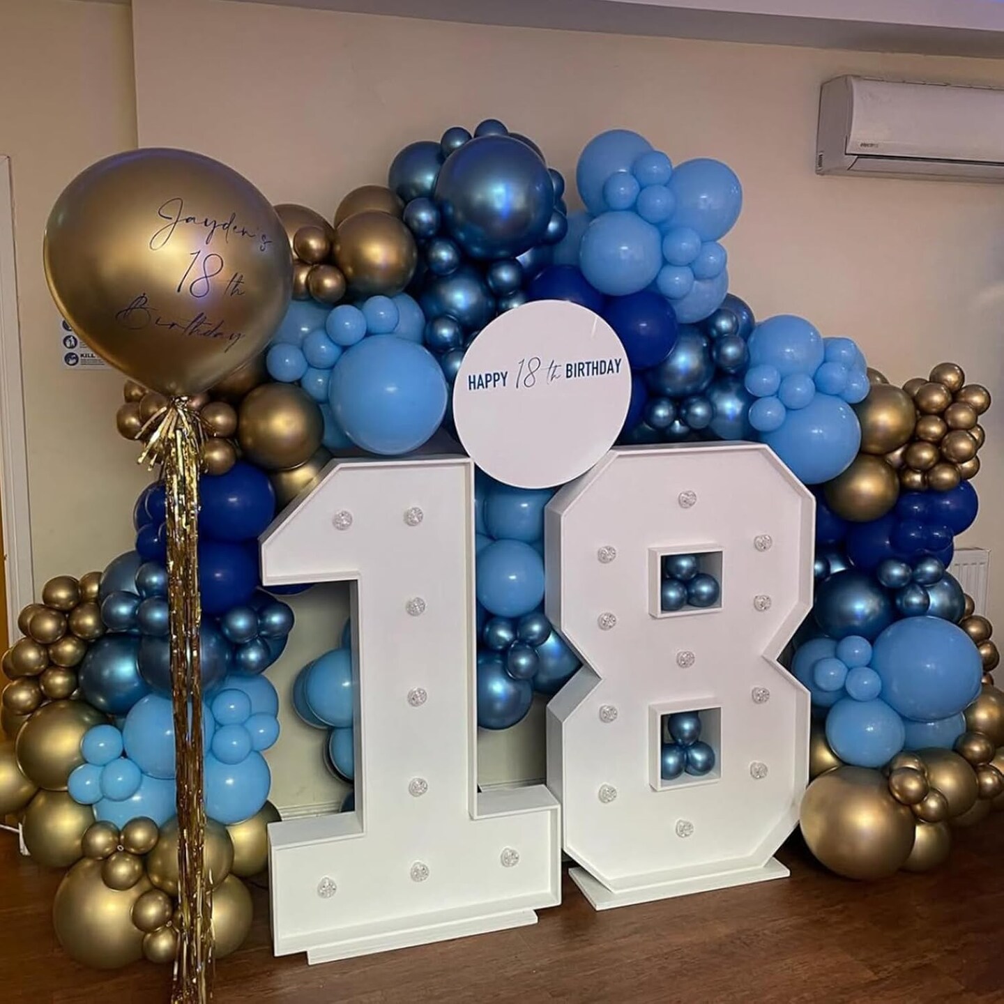 Blue Balloon Arch Kit, 134pcs Navy Blue and Gold Balloons Garland Arch Kit with Different Size for Birthday, Baby Shower, Graduation Party Decorations Supplies