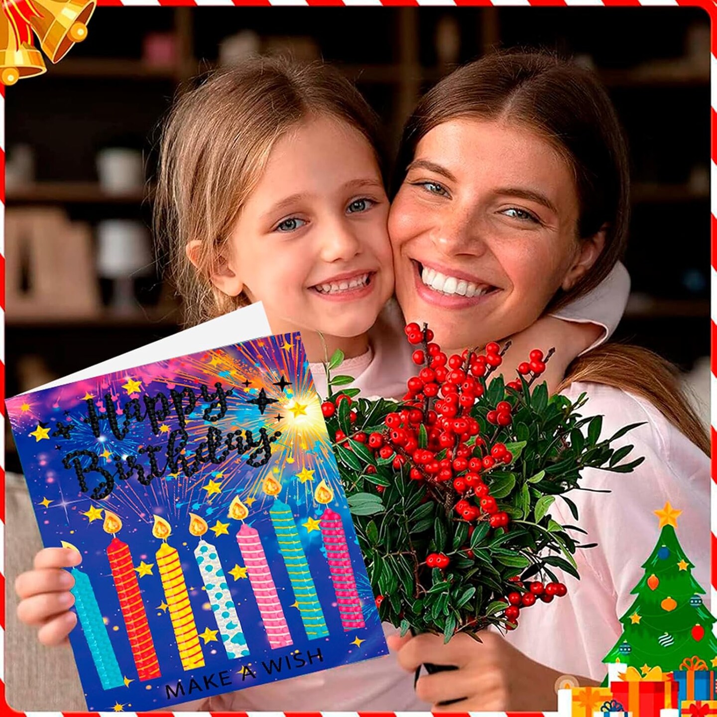 Diamond Art Painting Happy Birthday Cards, 8 Packs DIY 5D Diamond Greeting Cards Kits for Adults Diamond Art Birthday Cards with Envelopes Birthday Gifts for Families, Friends, Partners