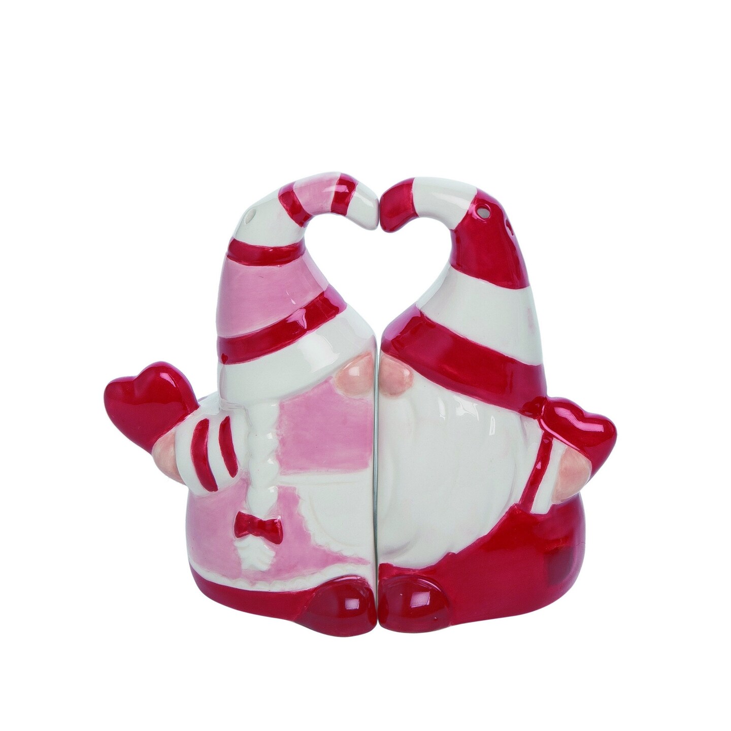 Transpac Dolomite Multicolor Valentines Day Kissing Gnomes Salt and Pepper Shaker Set of 2, 4.5in, Food Safe, Indoor/Outdoor, Spring Decor