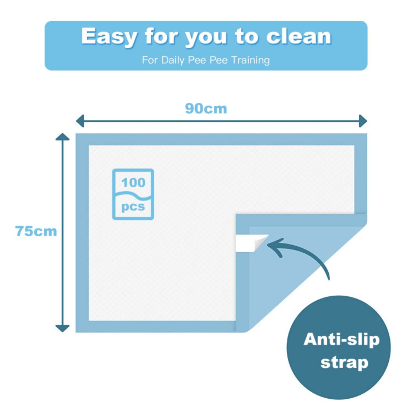 Sky Blue 100 Pieces 36-inch Pet Wee Pee Piddle Pad Ideal for Indoor Use