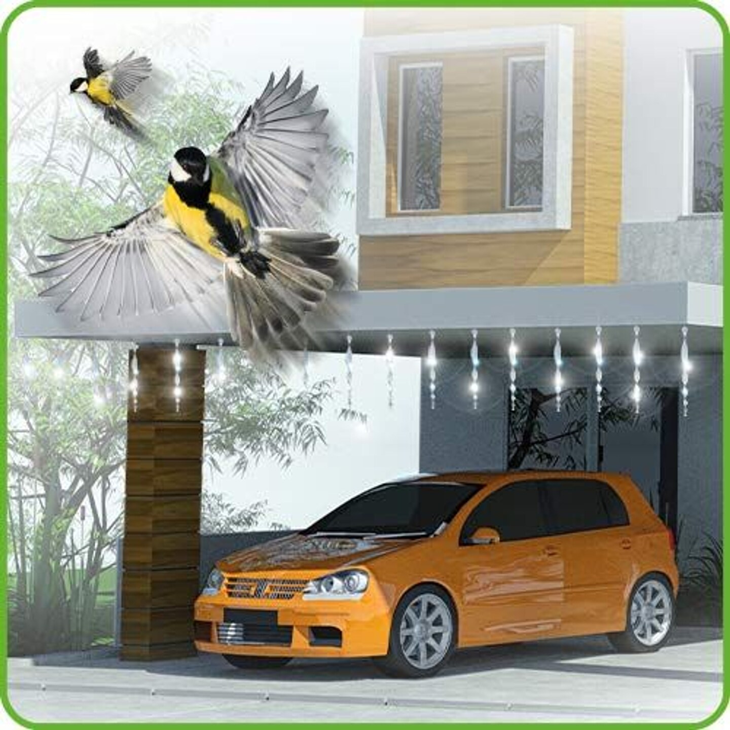De-Bird Bird Scare Rods, Bird Deterrents for Outside to Scare Birds Away, Easy-Install Bird Deterrent, Woodpecker Deterrent for House and Yard, 12-Pk