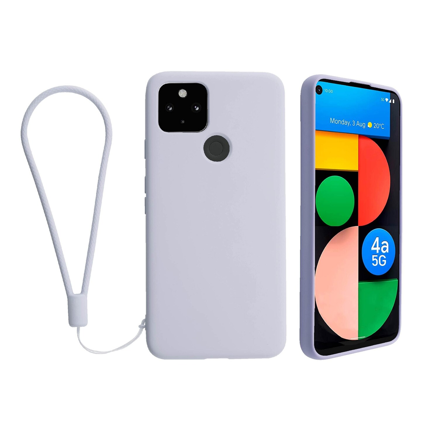 Insten Liquid Silicone Case For Google Pixel 4a 5G (2020)(NOT For Pixel 4a) Soft Microfiber Lined Full Body Protective Slim Cover, Purple