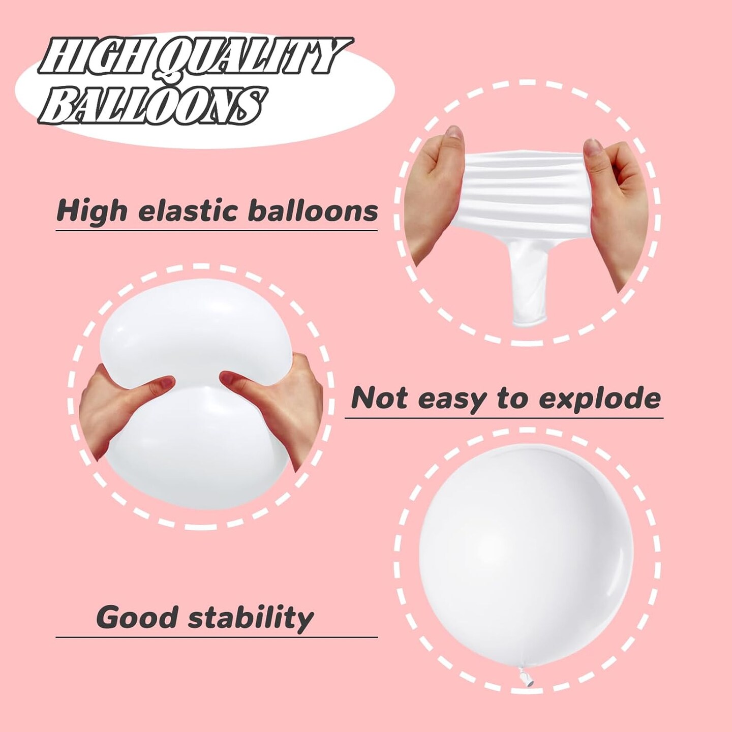 White Balloons,100 pcs 12 Inch White Latex Balloons,Matte White Balloons for Party Decoration,Birthday Decoration,Wedding, Baby Shower,Holiday Decoration
