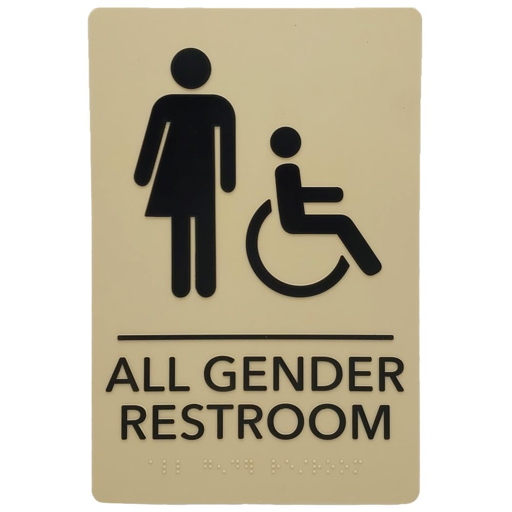 ADA-Compliant Wayfinding Signs &#x2013; Durable, Non-Glare, Scratch-Resistant &#x26; Ready to Install. Featuring Grade 2 Braille &#x26; Raised Tactile Text, These Premade Signs Ensure Easy Compliance for Businesses 2 Pack