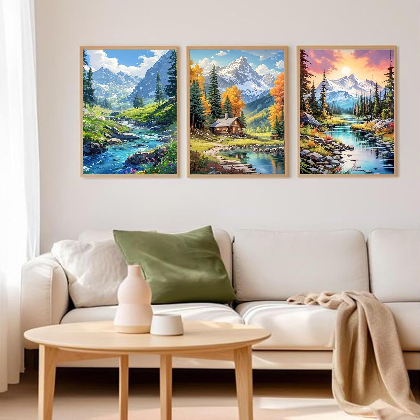 Diamond Art Kits for Adults - 3 Pack Landscape Diamond Painting Kits for Adults, 5D Round Full Drill Landscape Gem Art, Paint by Diamonds Pictures DIY Crafts Kits 12x16inch