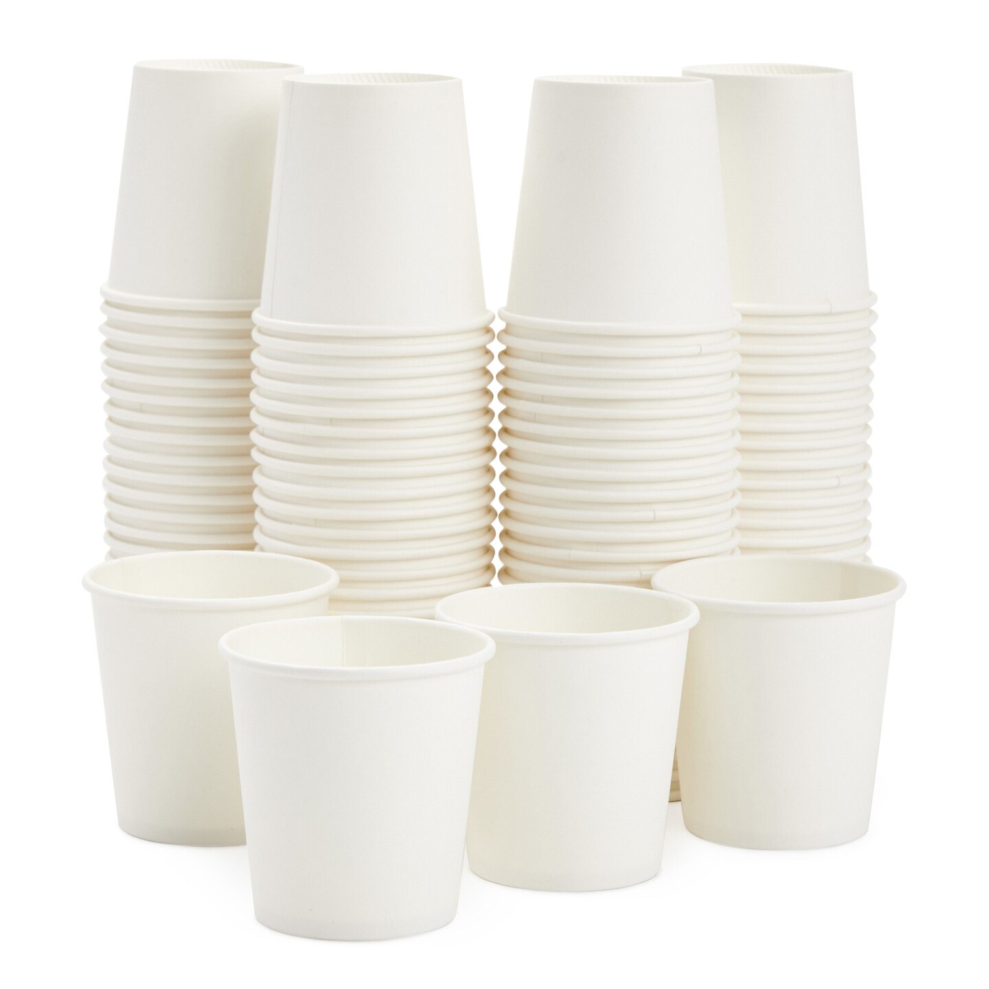 100 Pack 4 Oz Mini Disposable Paper Cups for Espresso, Mouthwash, Tea, Coffee - Plain White