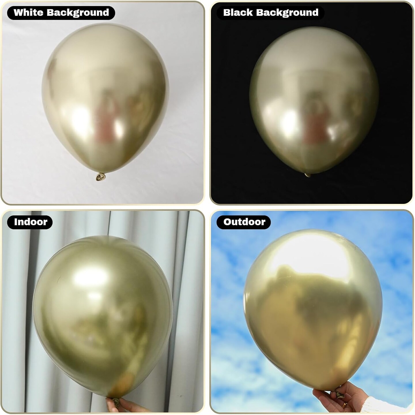 30Pcs Champagne Gold Metallic Party Balloons Golden Helium Latex Balloon