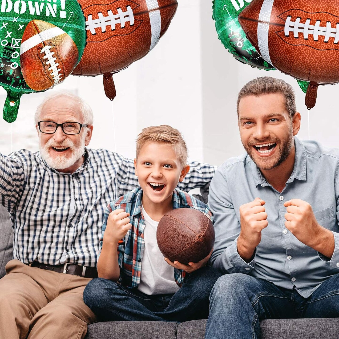 Football Balloons Set - Field &#x26; Foil Balloons for Tailgate Game Day Theme Supplies - Birthday Party Decorations (12 Pieces)