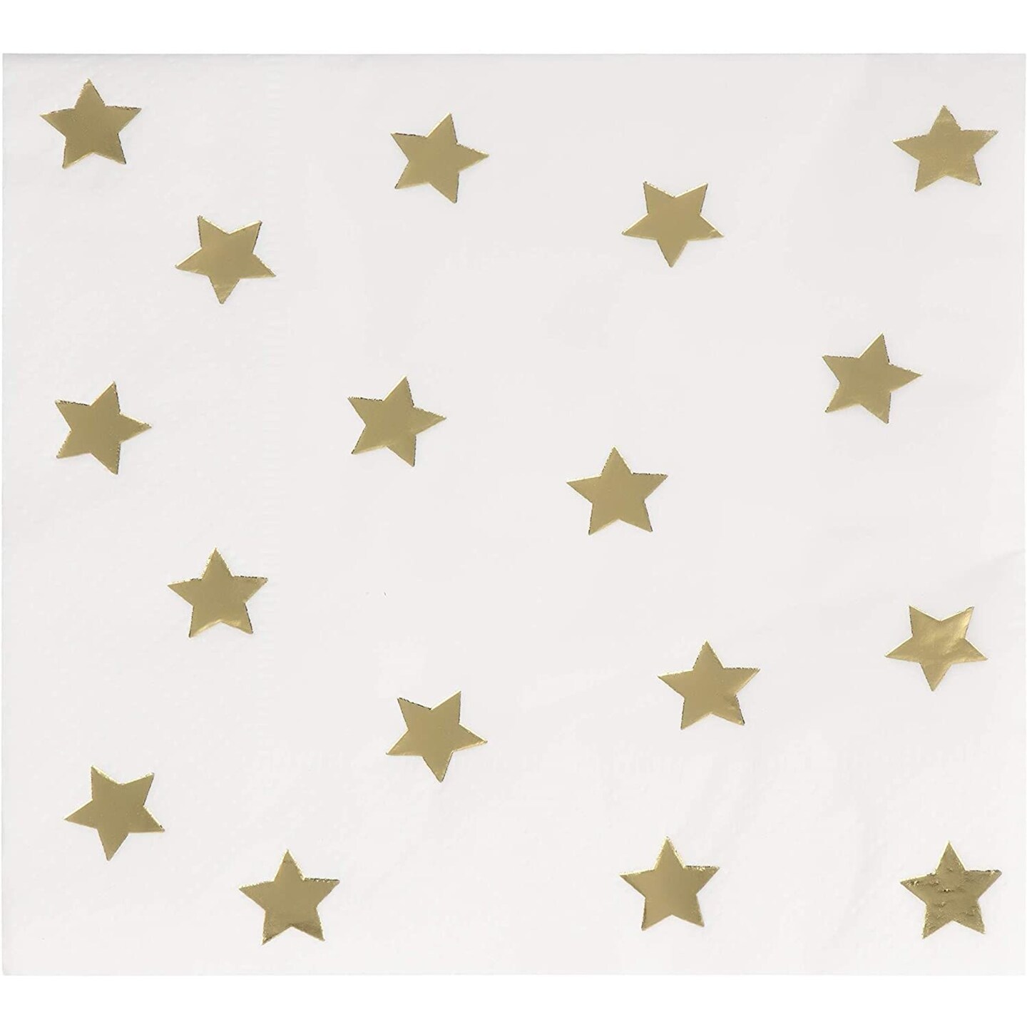 Cocktail Napkins - 50-Pack Gold Foil Star Disposable Paper Napkins, 3-Ply, Birthday, Bridal Shower Party Decoration Supplies, Folded 5 x 5 Inches