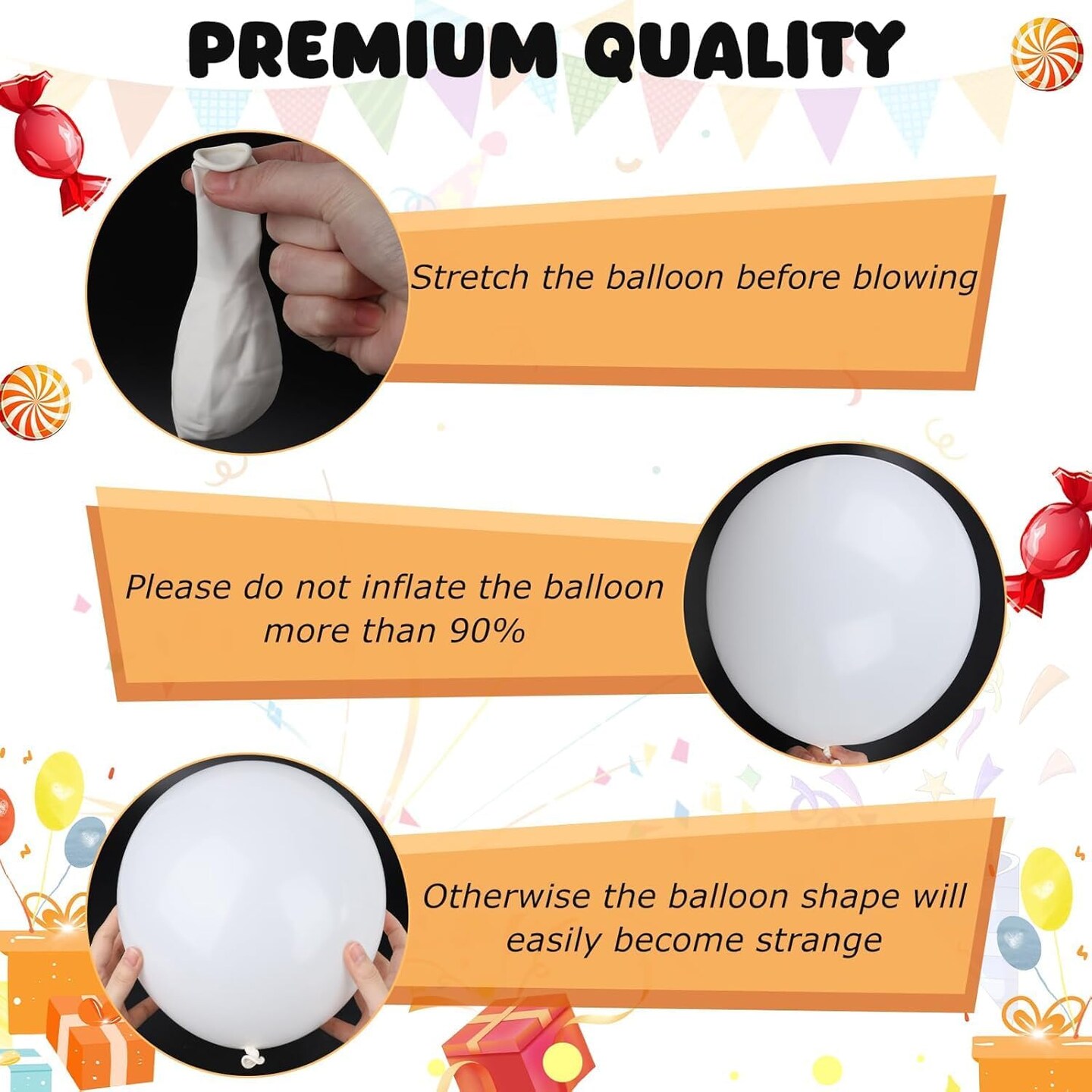100PCS White Balloons, Different Size Balloon Garland Arch Kit Latex White Party Balloons