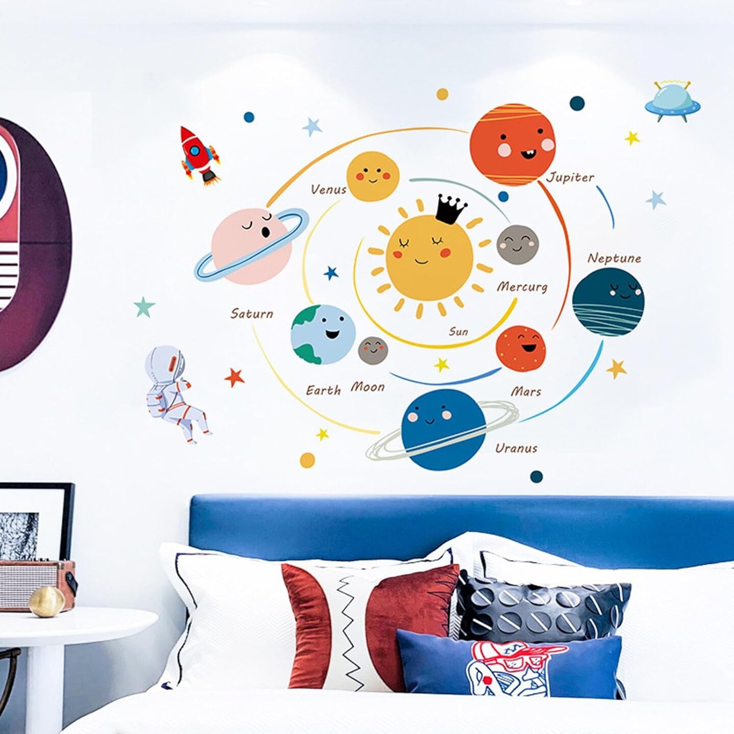 Solar System Wall Stickers – Planet & Space Decals for Kids’ Bedroom, Nursery & Classroom