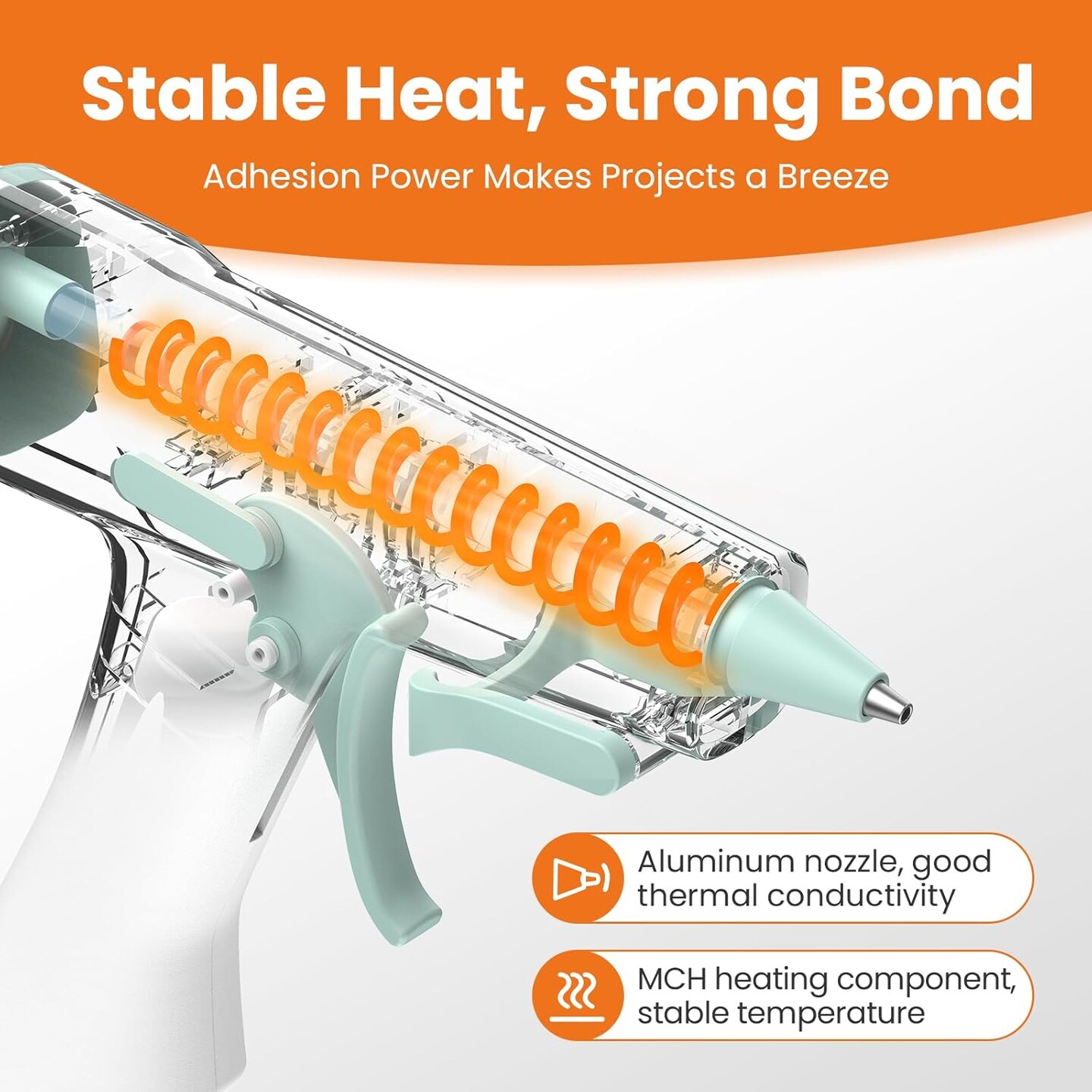 Cordless Hot Glue Gun - Auto Shut-off, 2600mAh Battery, USB-C Rechargeable, Wireless Hot Glue Gun Kit with 20 Mini Glue Sticks, Portable & Rechargeable Cordless Glue Gun for Crafts Arts DIY