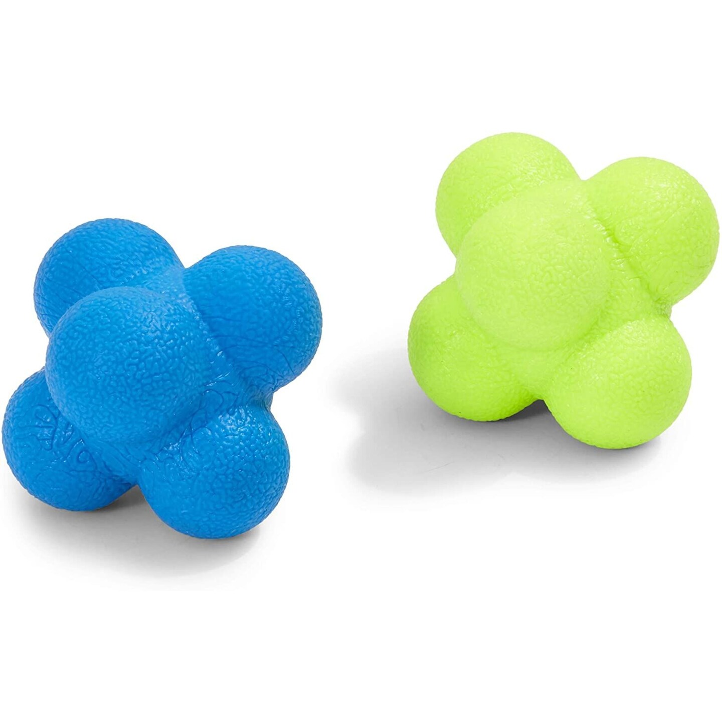 2 Pack Rubber Hand Eye Coordination Training Balls for Reflex Speed, Multiside Reaction Ball for Sports, Agility Training Equipment, Baseball Tennis