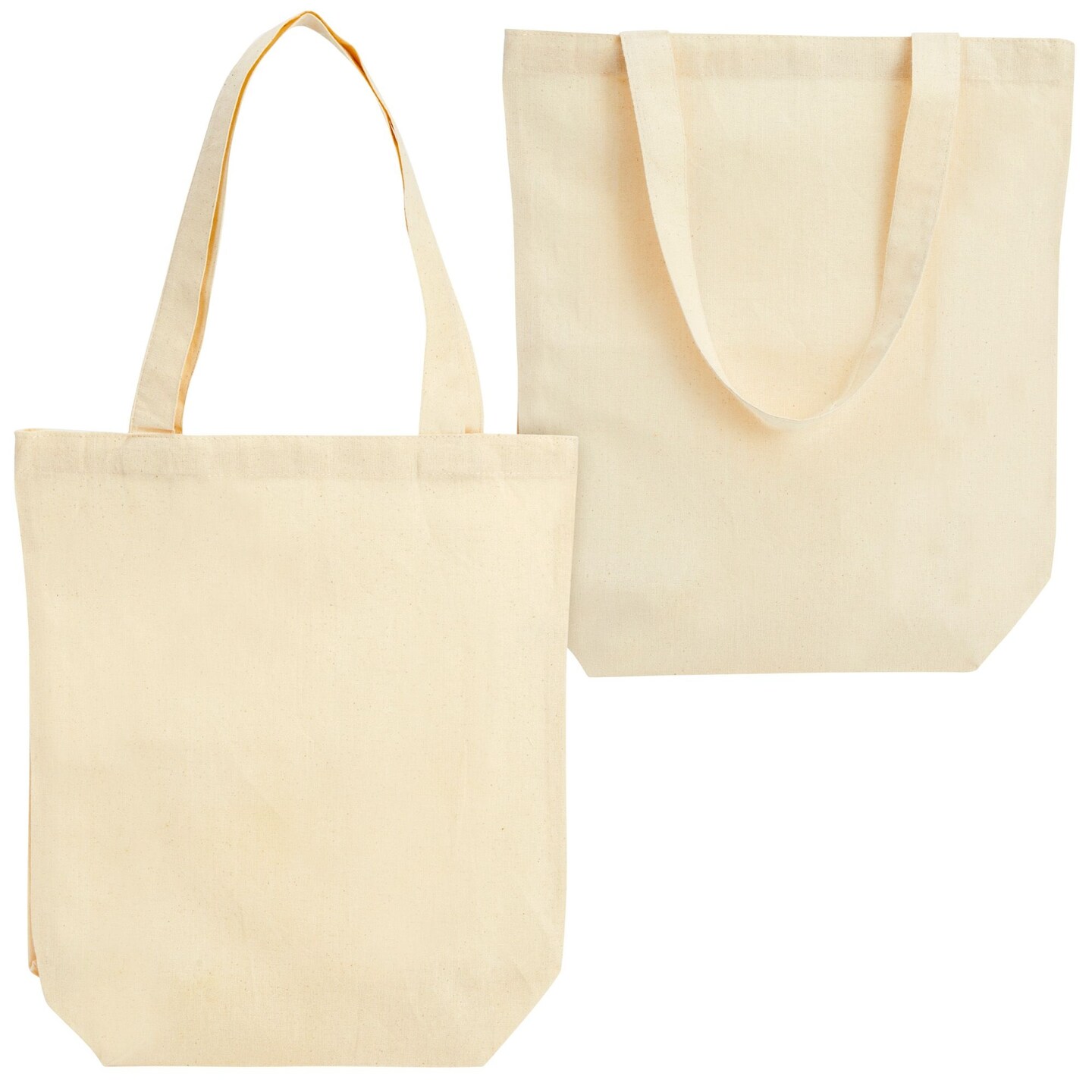 Juvale Set of 24 Bulk Blank Cotton Canvas Tote Bags for Women, DIY, Arts and Crafts Projects, Reusable Shopping Bags for Groceries, Supplies, Cloth Gift Bag, 13x11.5 in