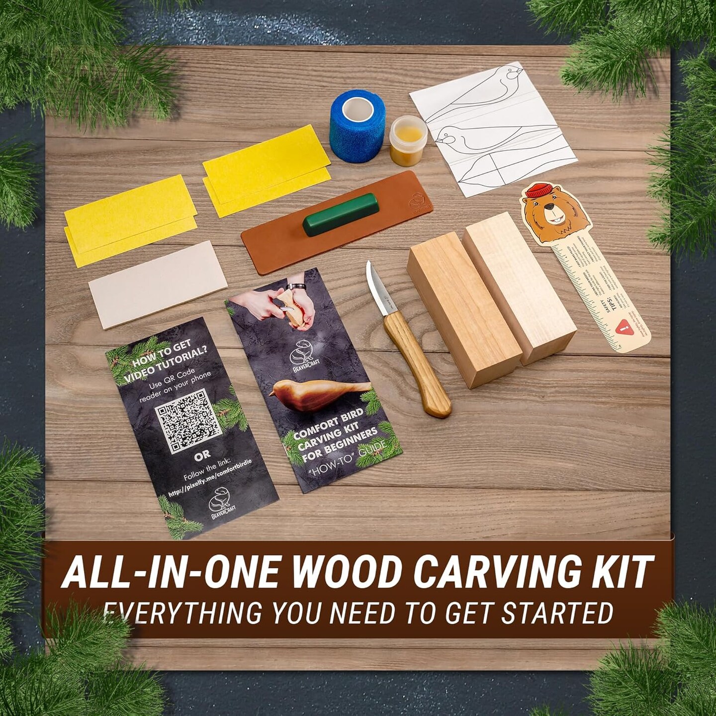 Wood Carving Kit Comfort Bird DIY Kits for Adults Hobbies Whittling Knife Kit for Beginners &#x26; Kids Adult Craft Kits Wood Carving Knife Set