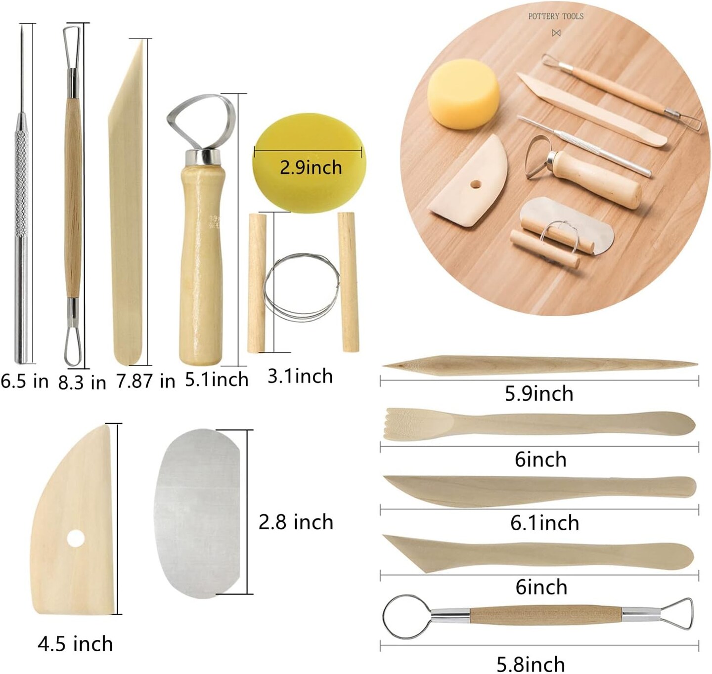Clay Tools,28pcs Polymer &#x26; Pottery Sculpting Tools Set