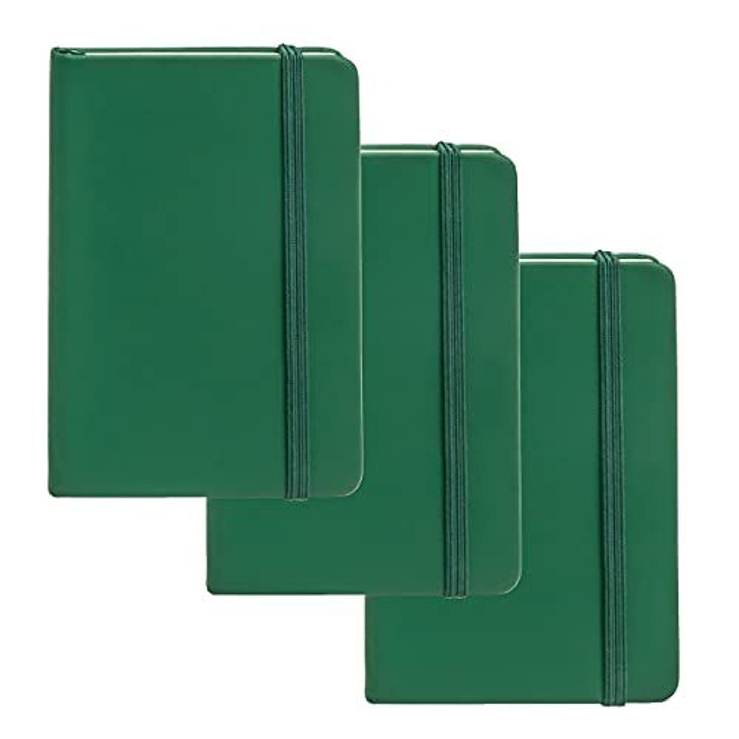 Simply Genius A6 Pocket Size Mini Notebooks with Hardcover - Ruled Small Journal Set for School, Home &#x26; Office - 124 pages (3.7&#x22; x 5.7&#x22;) with Inner Pocket (Green, 3 Pack)