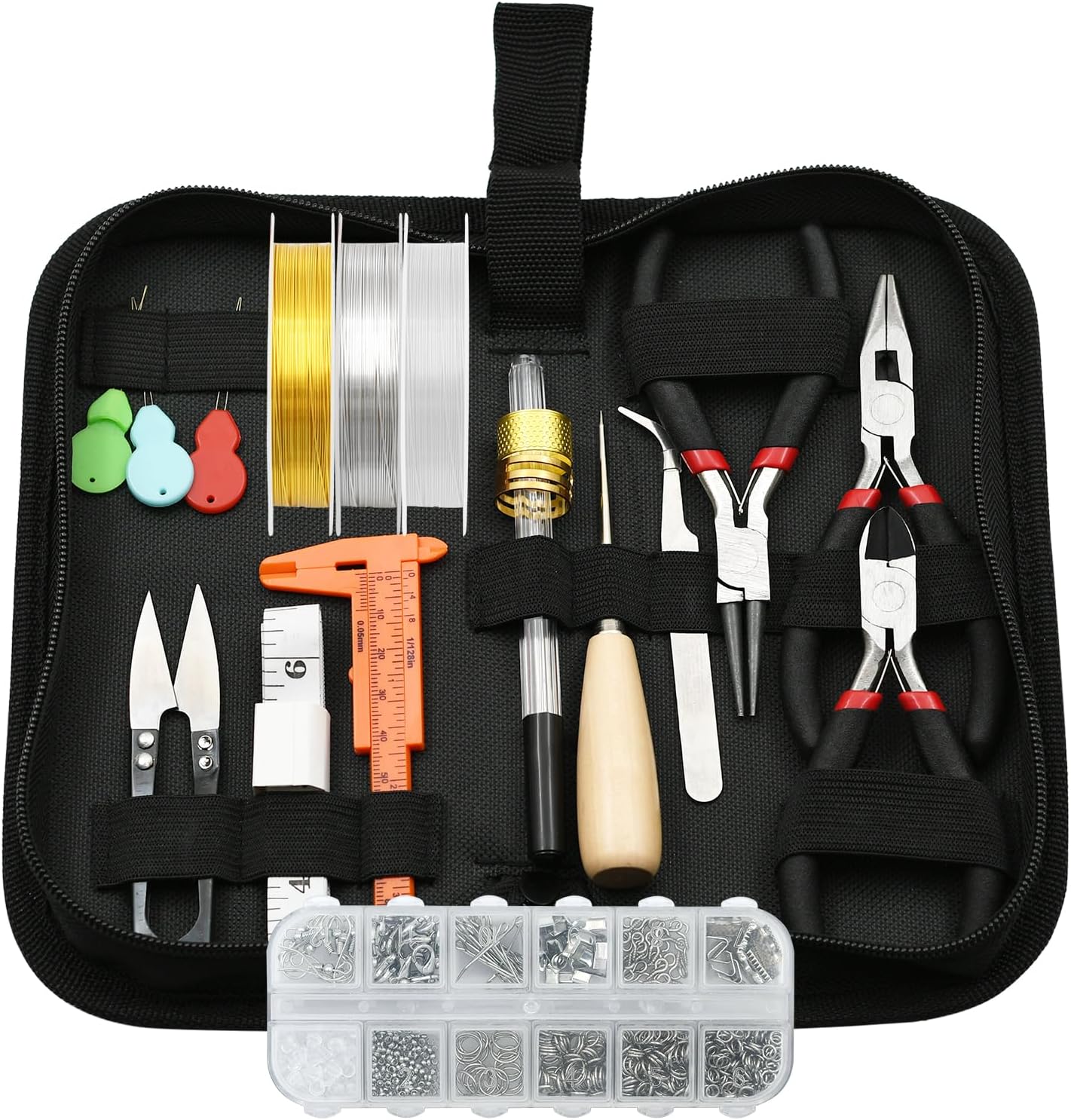 Jewelry Making Supplies Kit with Jewelry Pliers, Jewelry Wires and Jewelry Findings for DIY