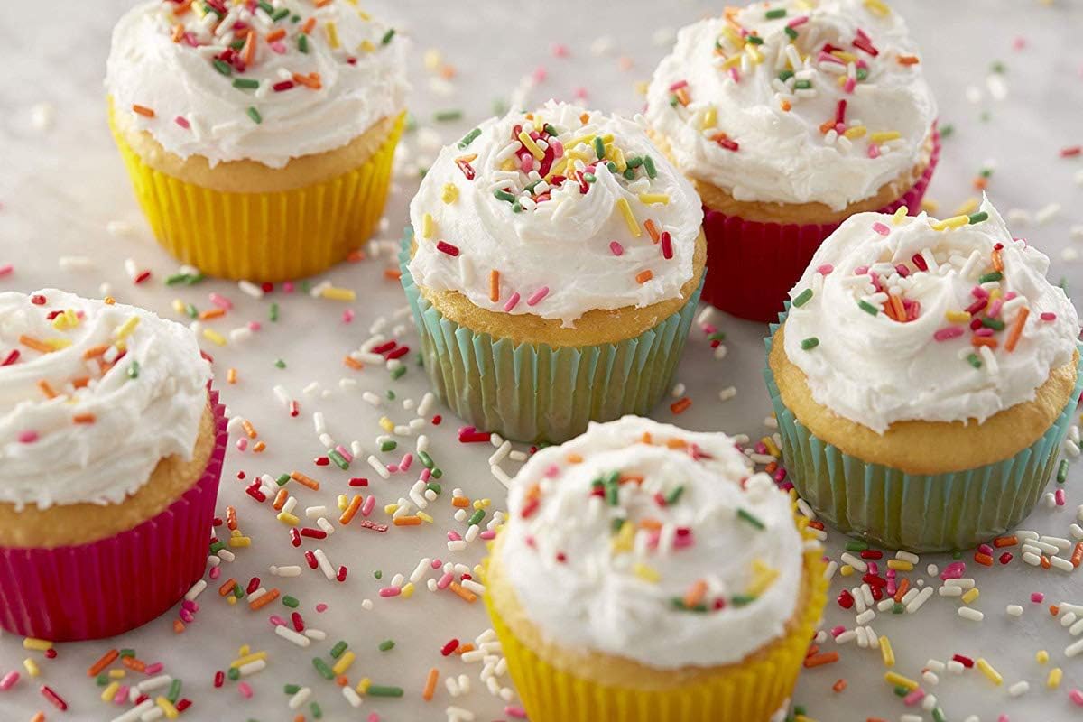 Colored Mini Paper Cupcake Liners Vibrant Muffin Baking Cups 400-Count