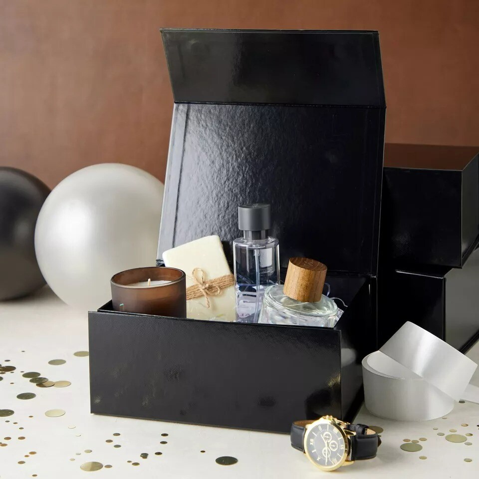 6 Pack Magnetic Gift Boxes with Lids, 9.5x7x4&#x22; Bridesmaid Proposal Box, Black