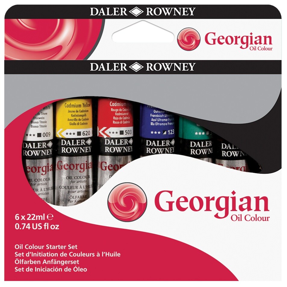 Daler-Rowney Georgian Oil Paint Starter Set 6/Pkg-Water-Mixable
