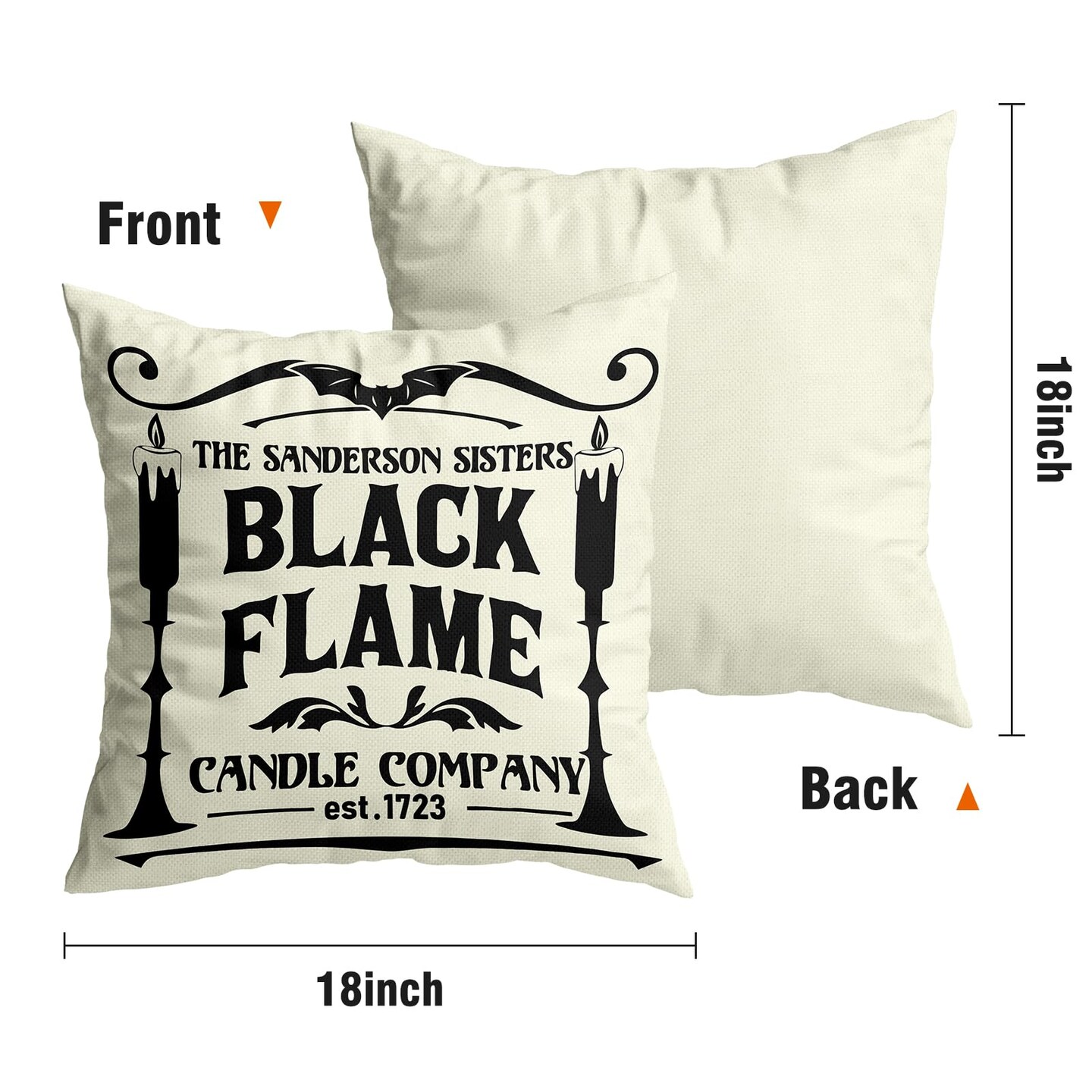 FARMNALL Halloween Pillow Covers Set Of 4 - 18x18 Inch Linen, Crows Witch Skull Retro Design - View #7