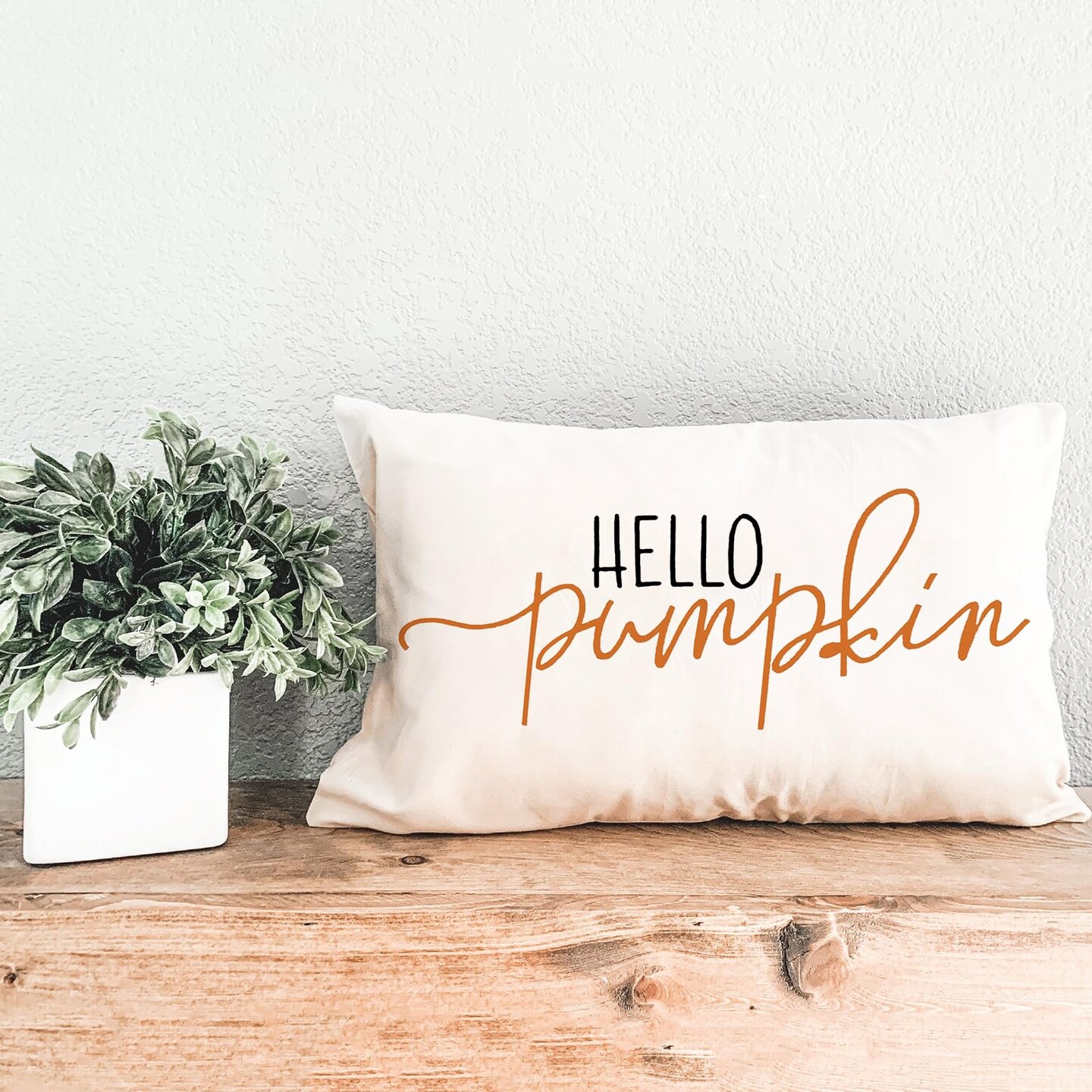 12x20 inch Fall Throw Pillow Cover Hello Pumpkin Cushion Cover Autumn Decor Fall Pumpkins, Outdoor Pillow Linen Square Pillow Cover for Cushion,Sofa Fall Pillow Cover