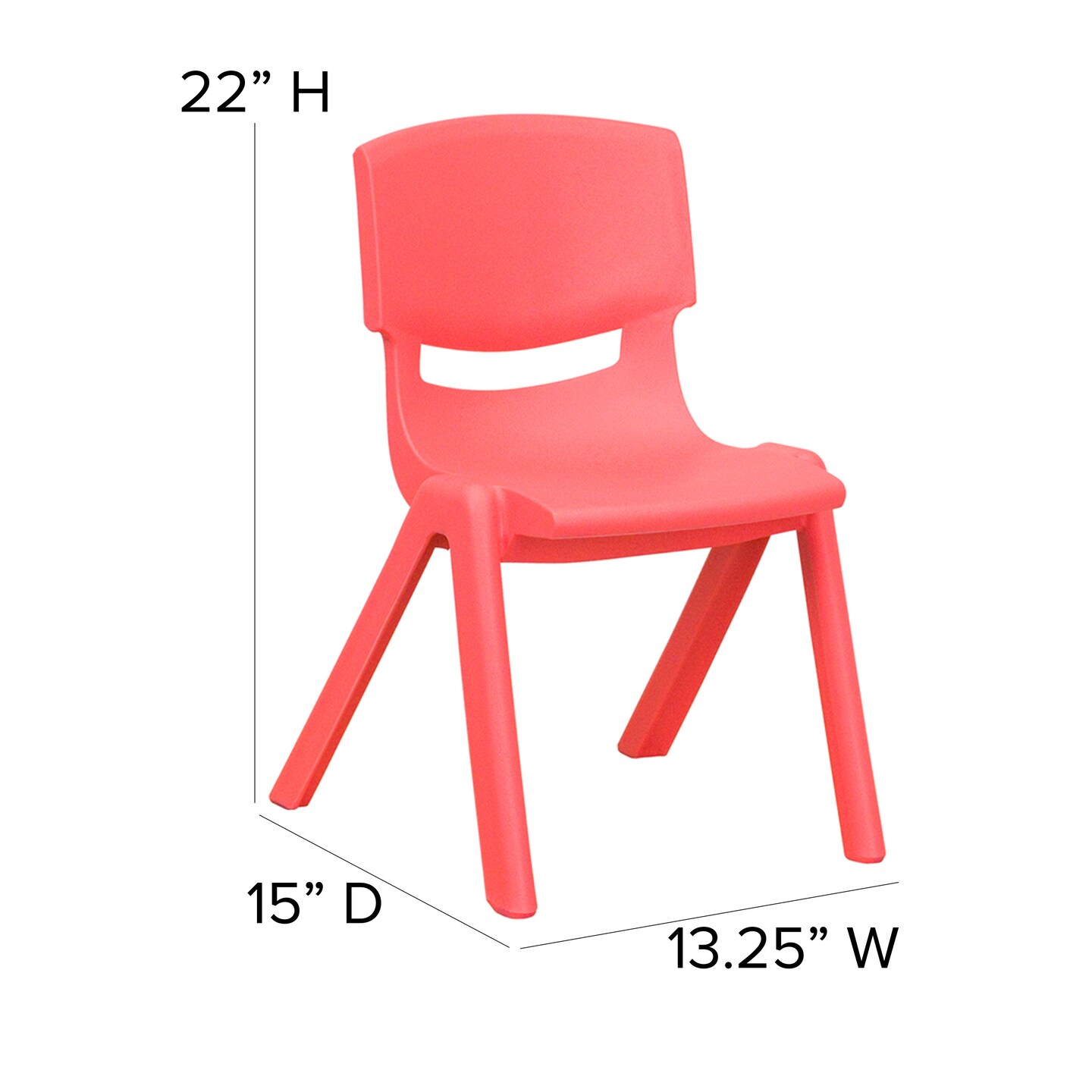 Emma and Oliver 2 Pack Plastic Stackable School Chair with 12"H Seat, Preschool Seating