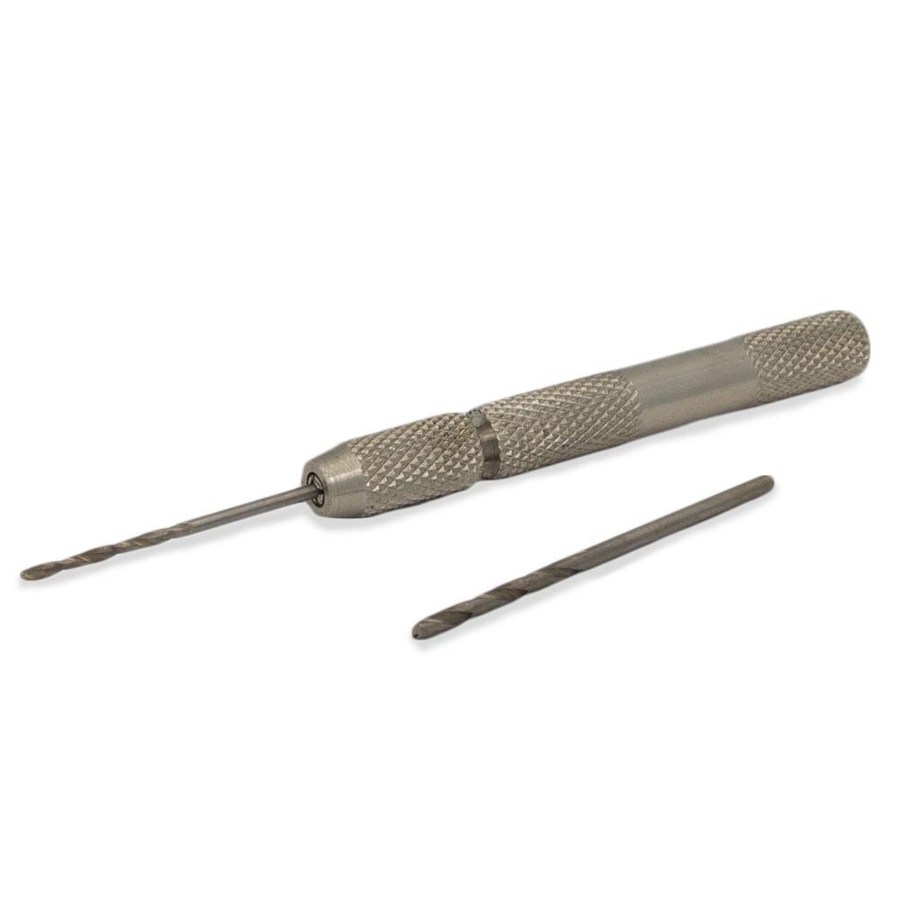 Wood and Leather Miniature Metal Hand Drill