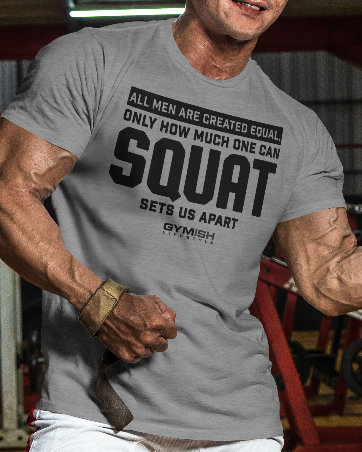 090. Created Equal Squat Funny Workout Gym T-Shirt for Men product 2