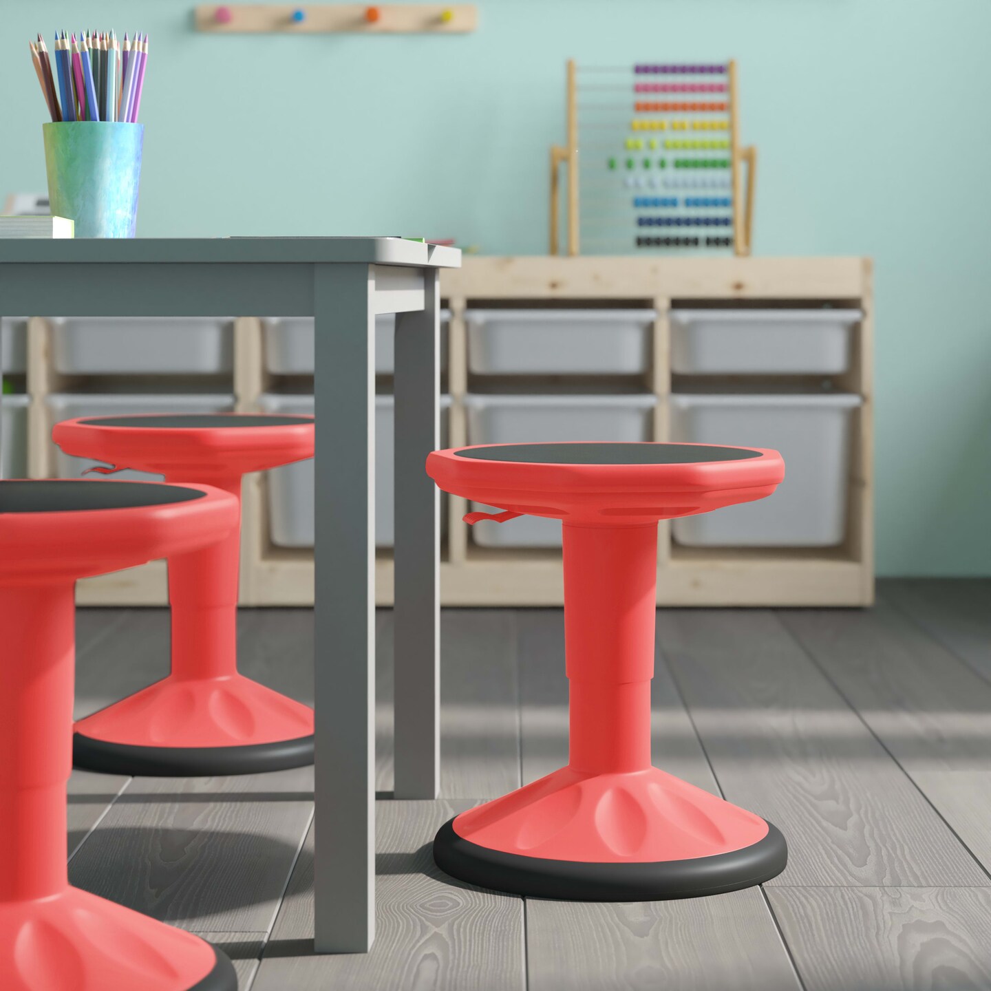 Emma and Oliver Saylor Height Adjustable Active Motion Stool for Kids with Weighted Rubber Non-Slip Bottom