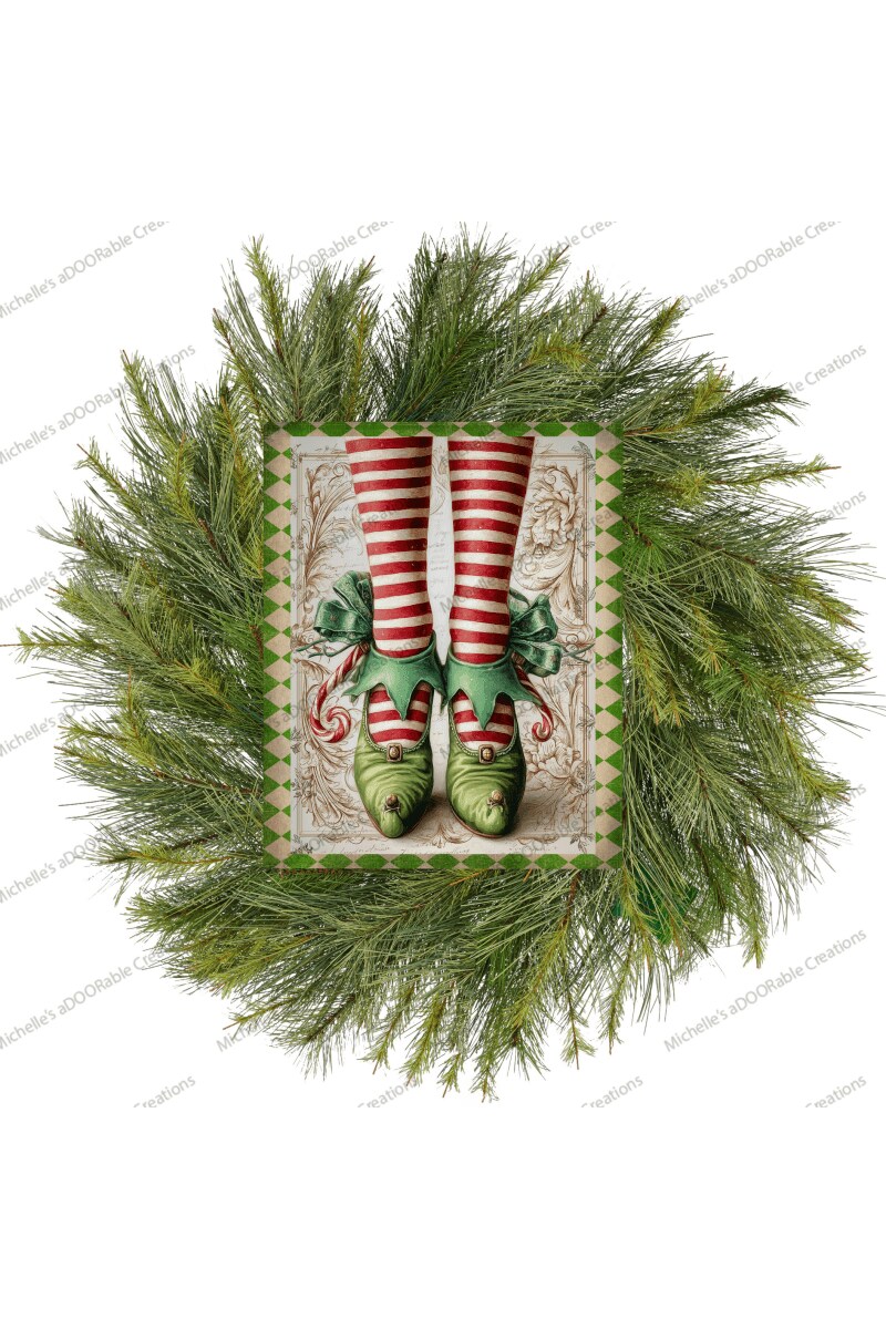 Vintage Elf Legs Metal Sign