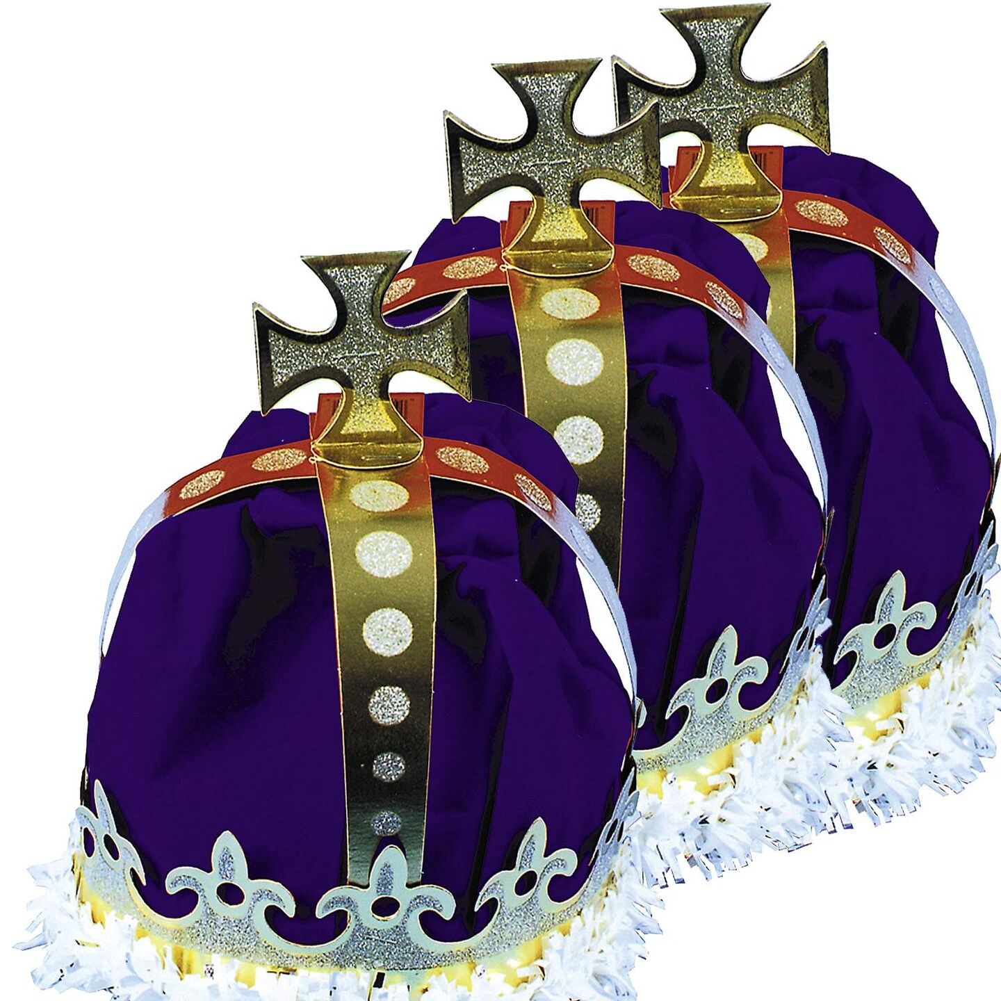 Blue Paper Crown with Gold Foil Trim