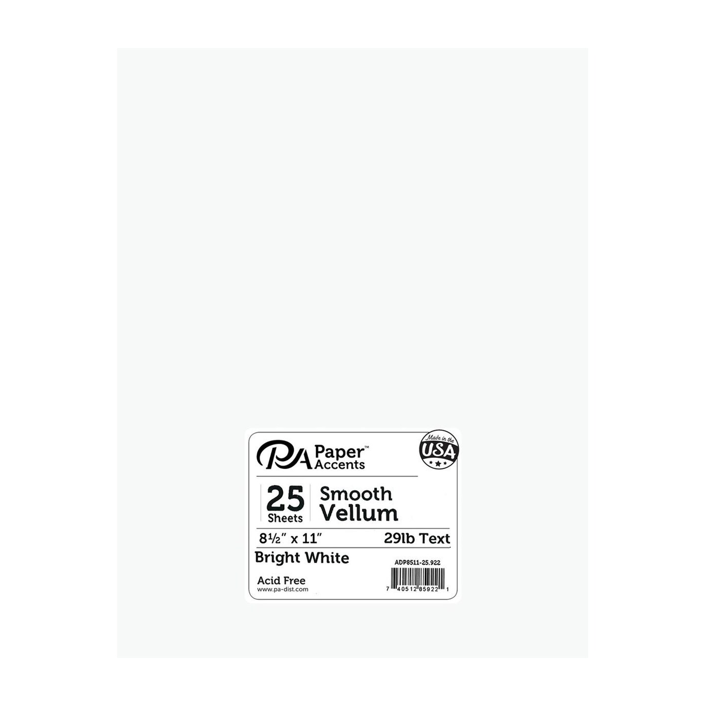 Vellum 8.5x11 29lb 25pcPk Bright White