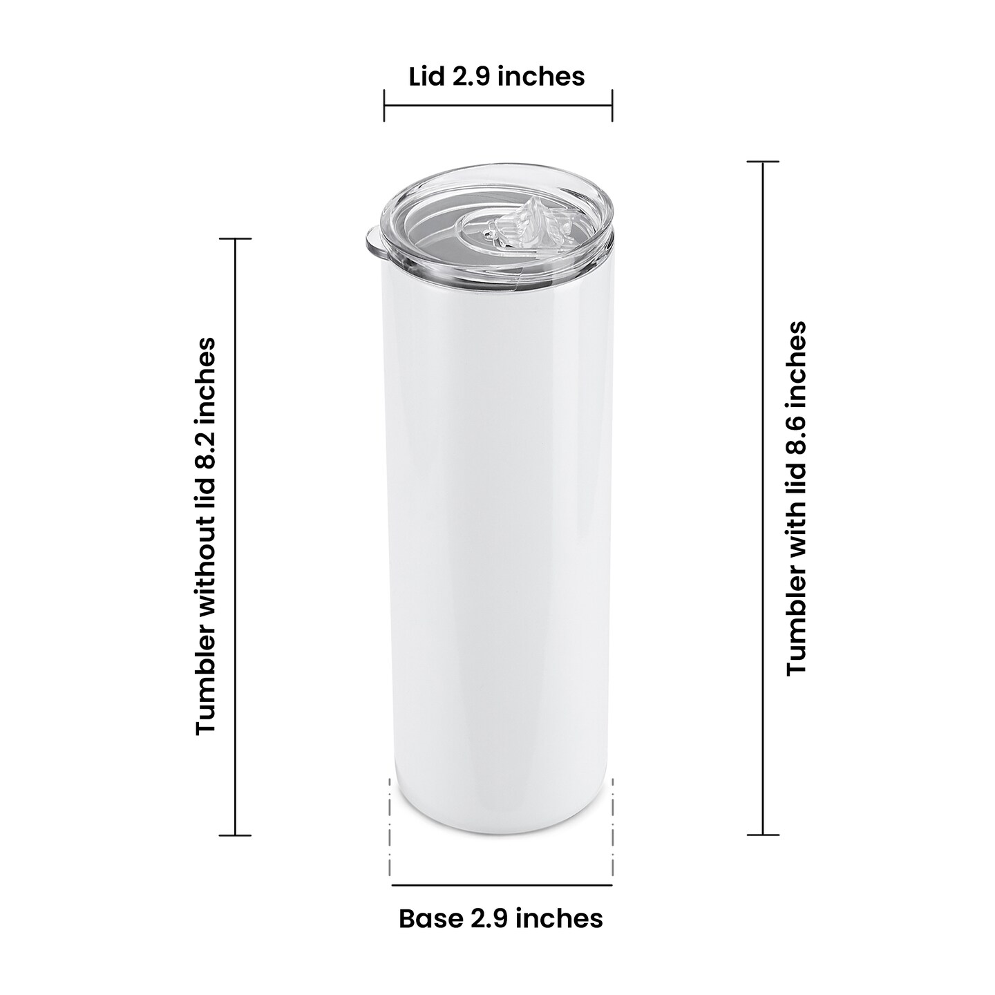Makerflo 20 oz Skinny Sublimation Tumbler with Lid &#x26; Straw | Craft-Ready for DIY Gifts &#x26; Personalization (Sublimation, Epoxy, UV DTF, Vinyl, and Laser Engraving)