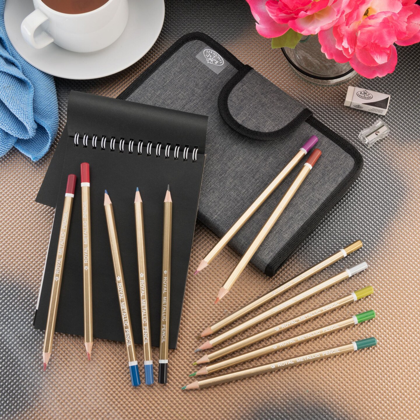 RSET-FS111 | Essentials™ 14pc Travel Metallic Drawing Folio Art Set