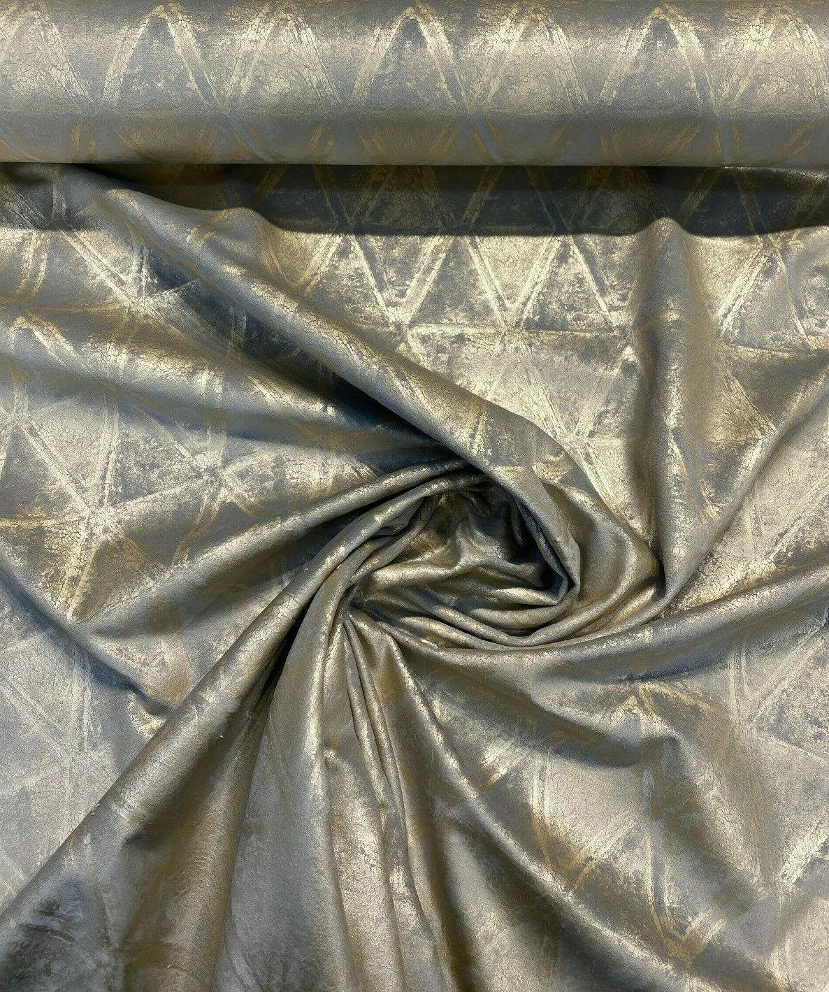 1 Yard Gold Leaf Gold Foil Knit Velvet Upholstery Fabric Durable 55 Inch Width 100% Polyester